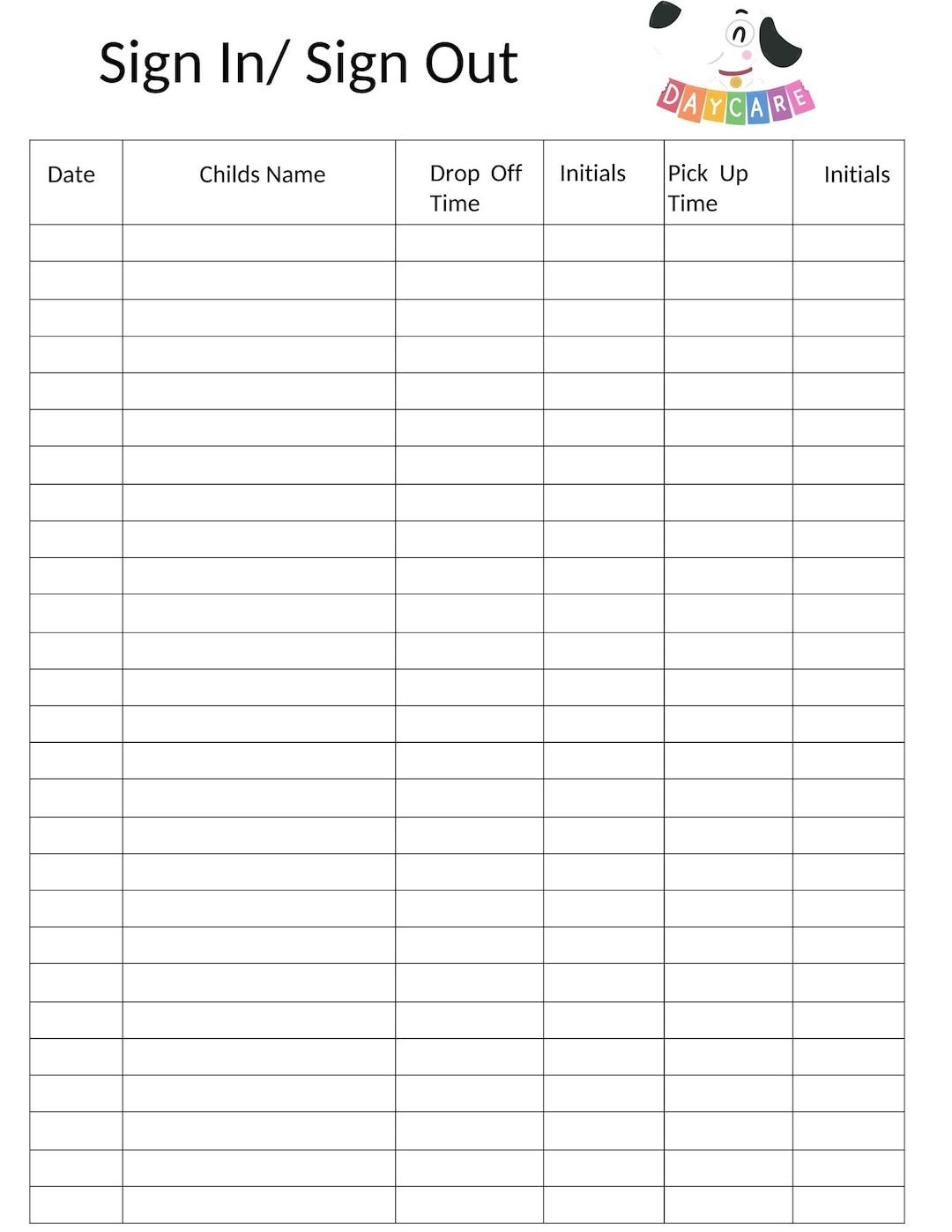 Sign In Sign Out Sheet Daycare Template Childcare Template Digitial Daycare Childcare Worksheet Etsy Sign In Sign Out Sheet Daycare Template Childcare Template Digitial Daycare Childcare Worksheet Etsy