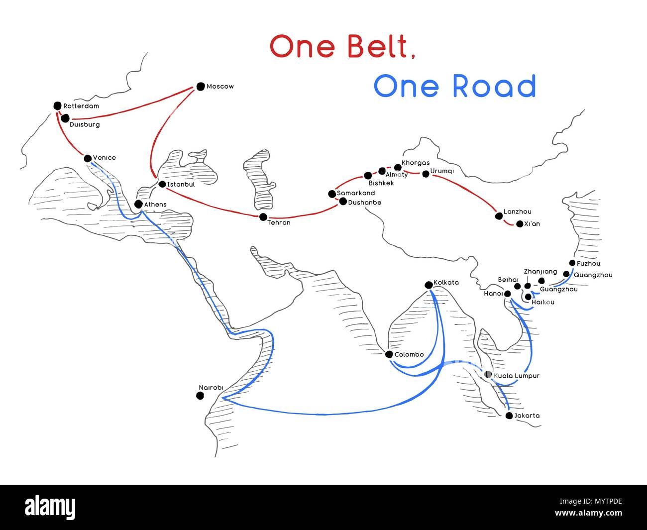 Silk Road Map Cut Out Stock Images Pictures Alamy