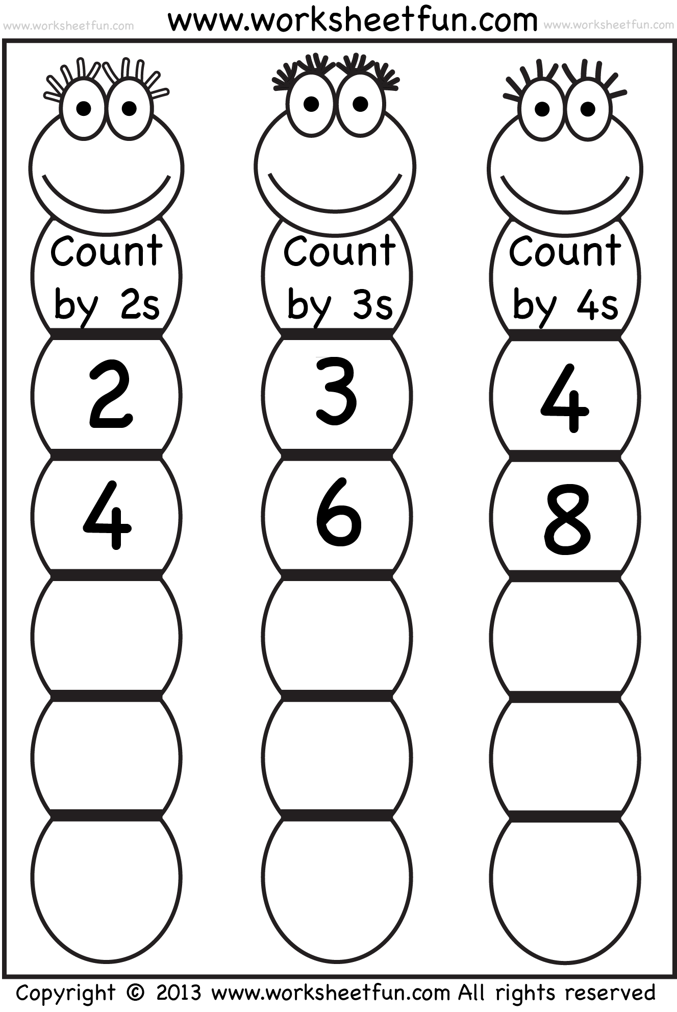 Count By 2's Worksheet Printable
