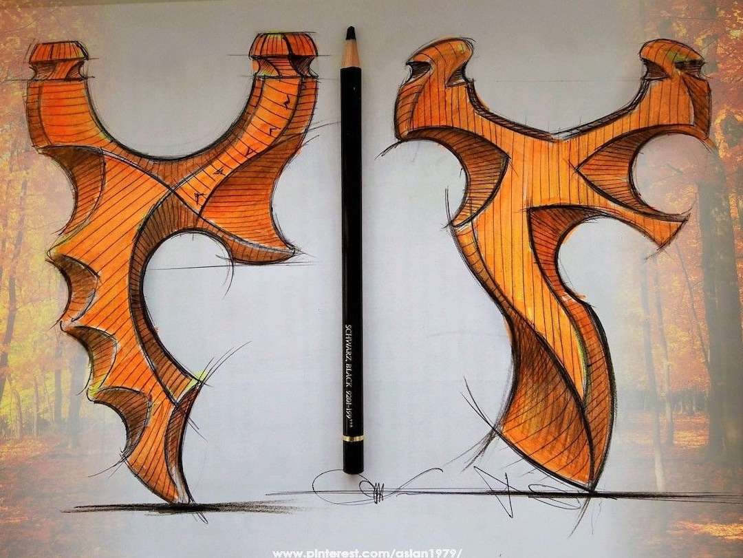 Slingshot Handle Designs Plans Templates Cad Vector Files For Lasercut Of Cnc Machines DXF Svg Ai cdr Eps pdf Etsy