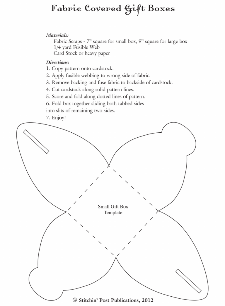 Small Gift Box Template Download Printable PDF Templateroller