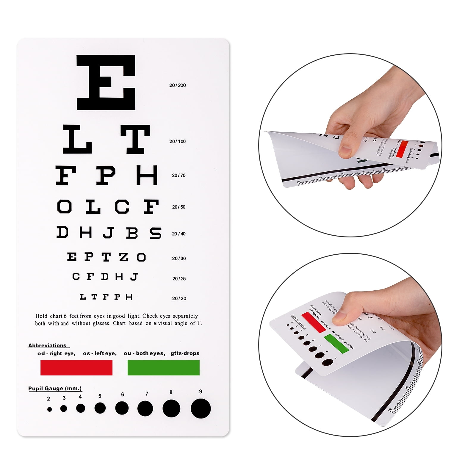 Snellen Eye Chart Pocket Size Eye Testing Chart Walmart Snellen Eye Chart Pocket Size Eye Testing Chart Walmart
