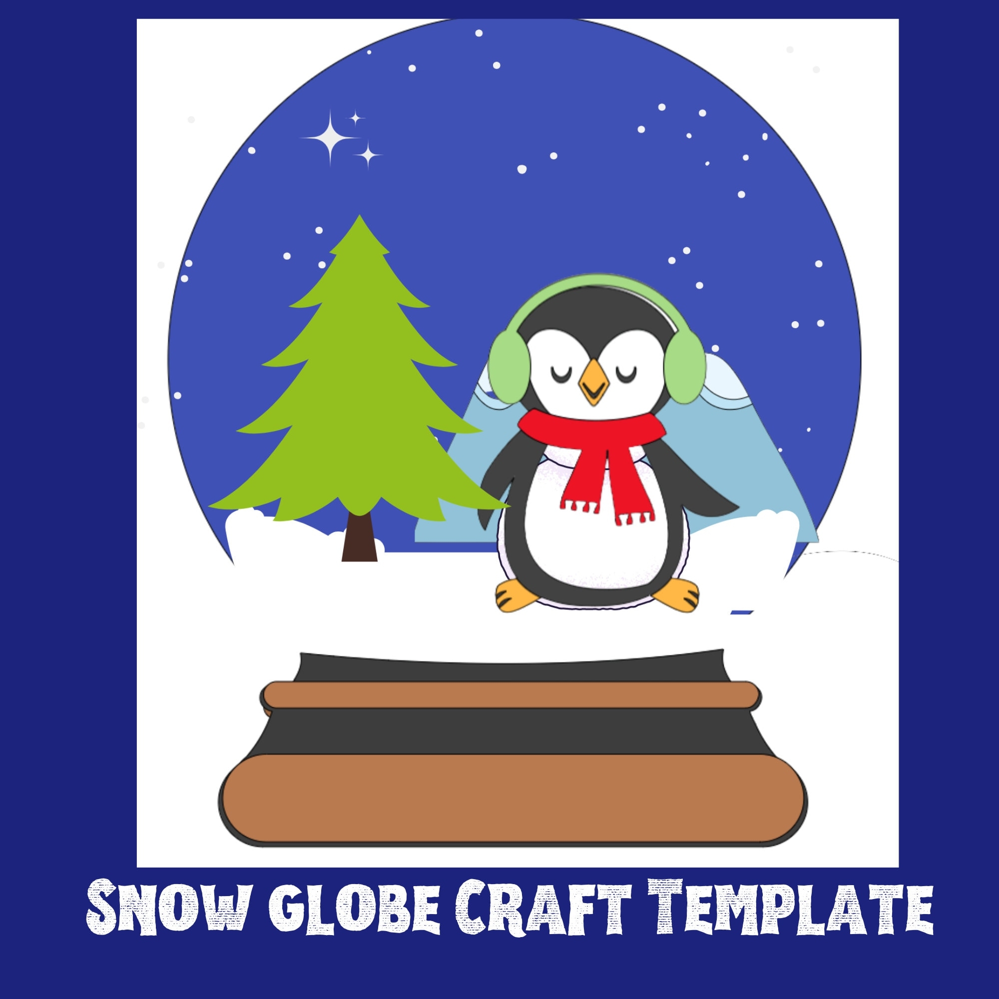 Snow Globe Printable Template Winter Craft For Kids Preschool Craft Etsy