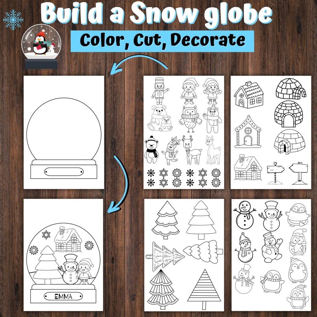 Free Printable Snow Globe Shape Template