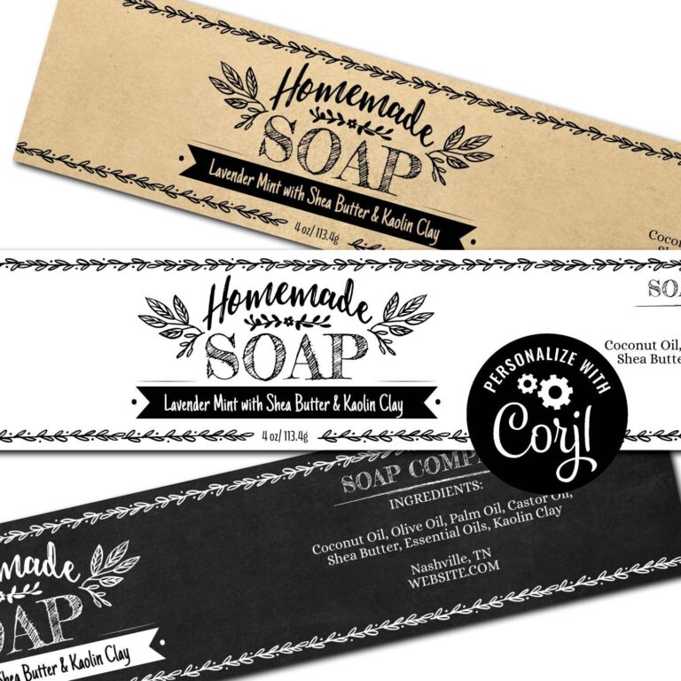 Soap Label Template Hand Hand Drawn Design Custom Printable Soap Label Horizontal Cigar Band Soap Packaging Edit Download U0026 Print DS10 Etsy