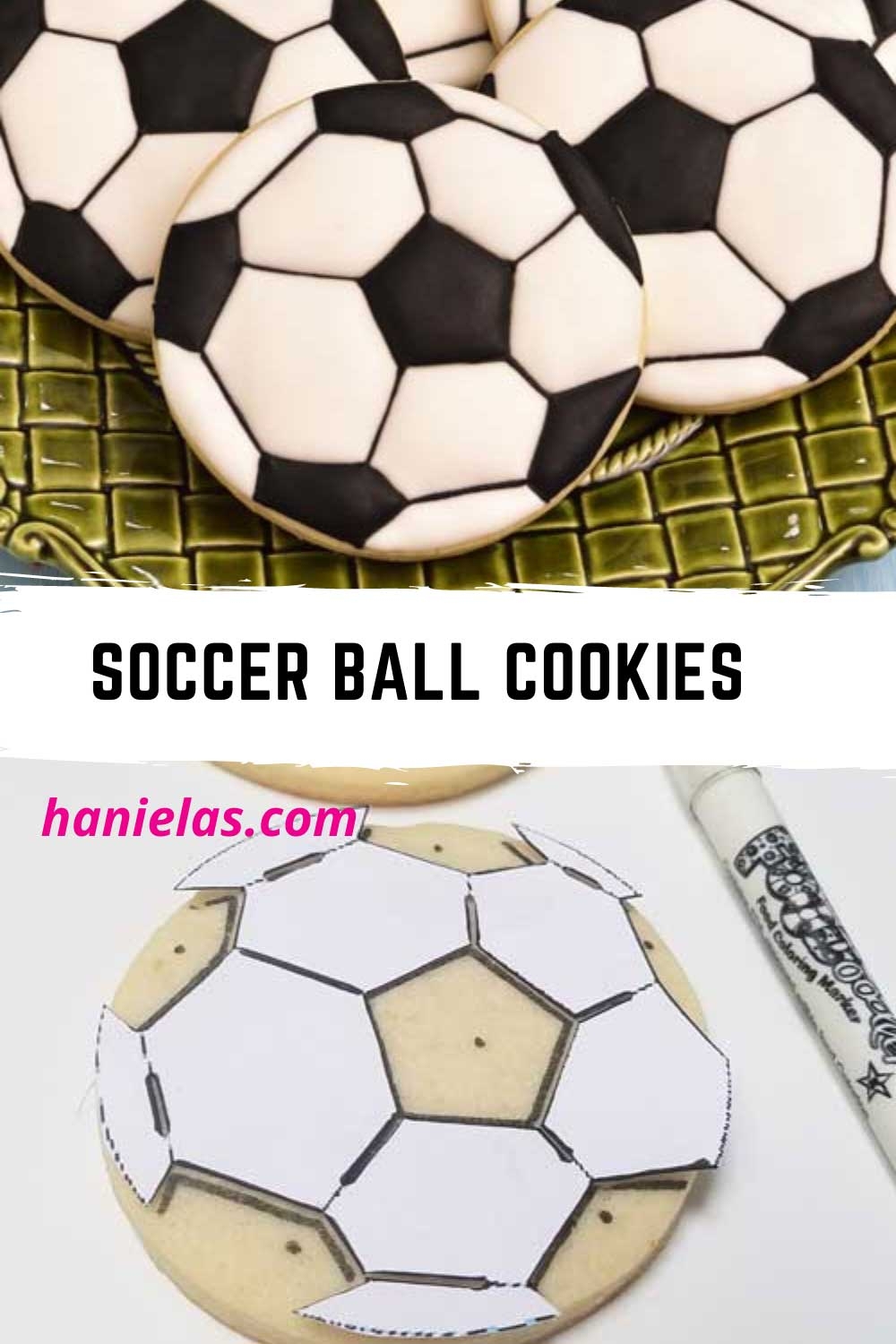 Soccer Ball Cookies Template Haniela s Recipes Cookie Cake Decorating Tutorials