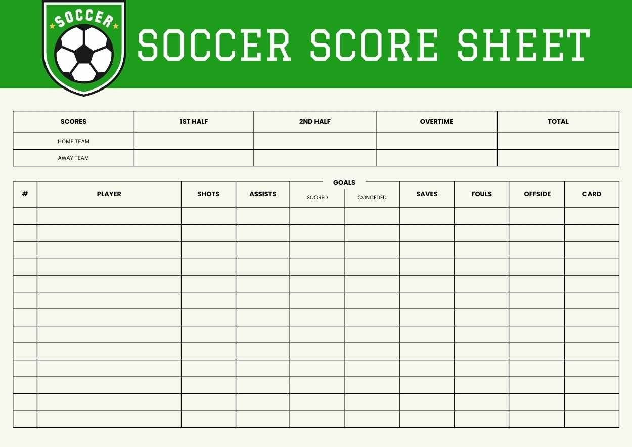 Soccer Score Sheet Free PPT Google Slides Template SlidesCarnival