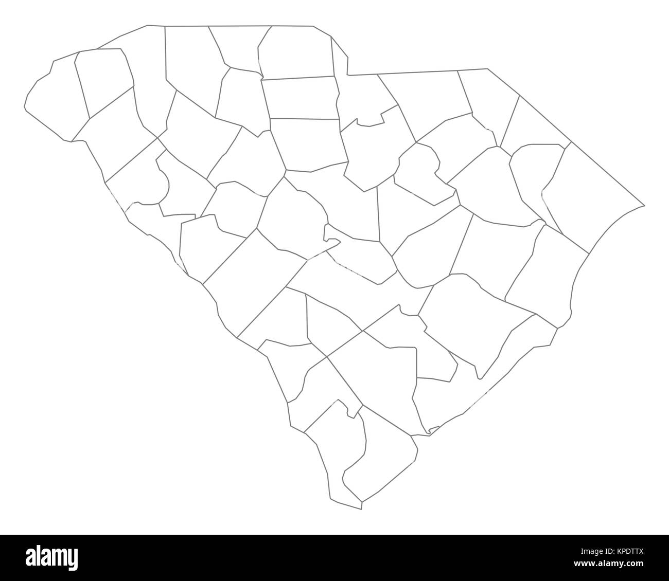 South Carolina County Map Black And White Stock Photos Images Alamy