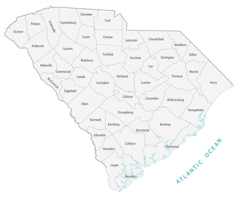South Carolina County Map GIS Geography