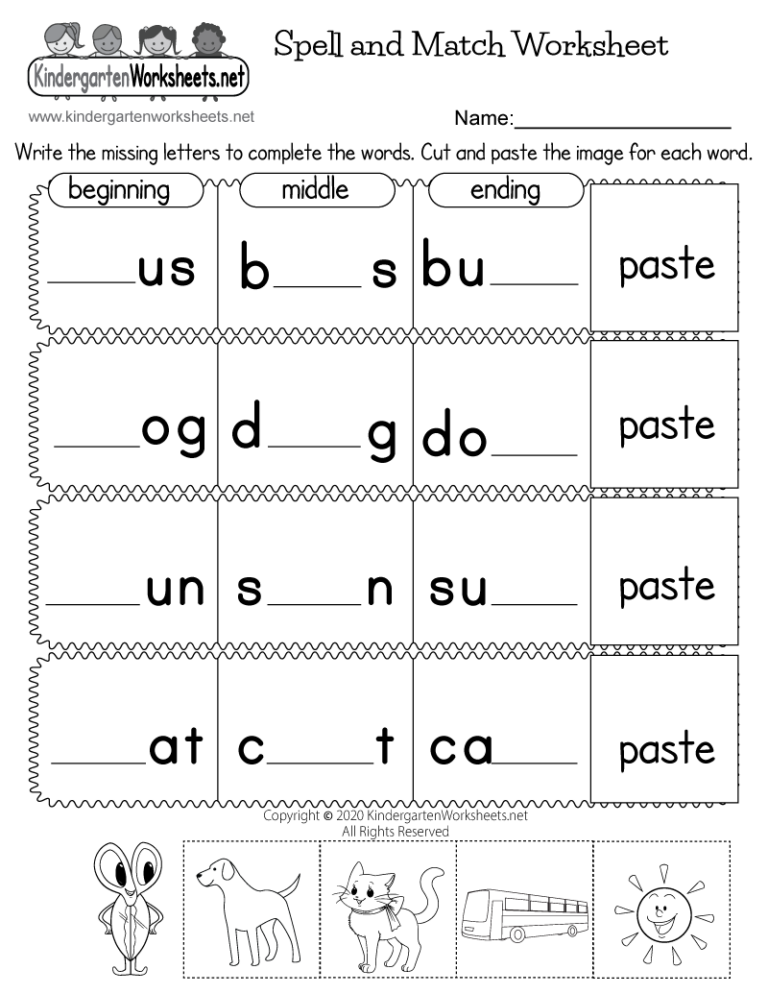 Spell And Match Worksheet Free Printable Digital U0026 PDF