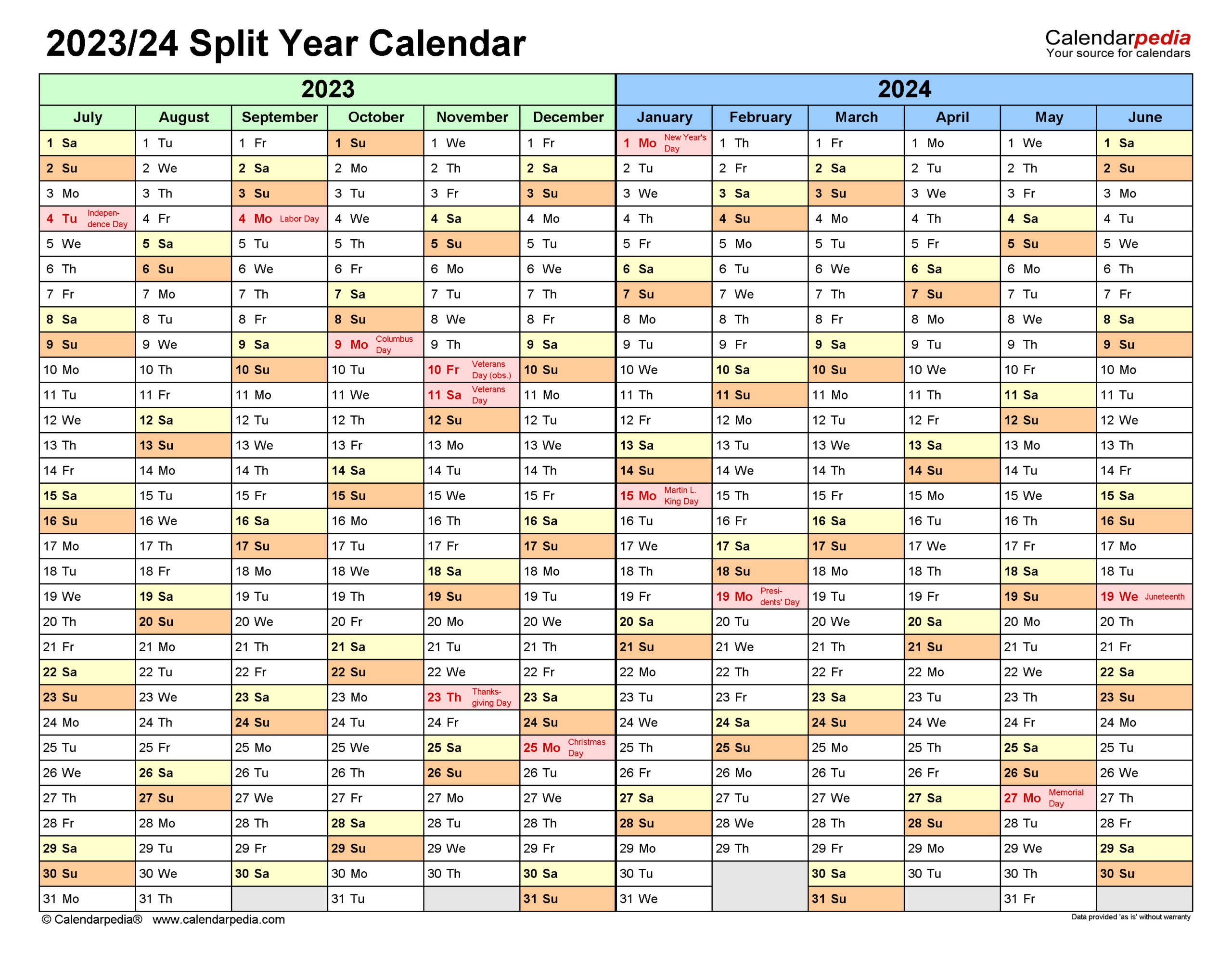 Split Year Calendars 2023 2024 July To June PDF Templates Split Year Calendars 2023 2024 July To June PDF Templates