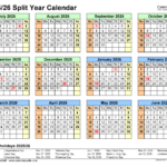 Split Year Calendars 2025 2026 July To June PDF Templates