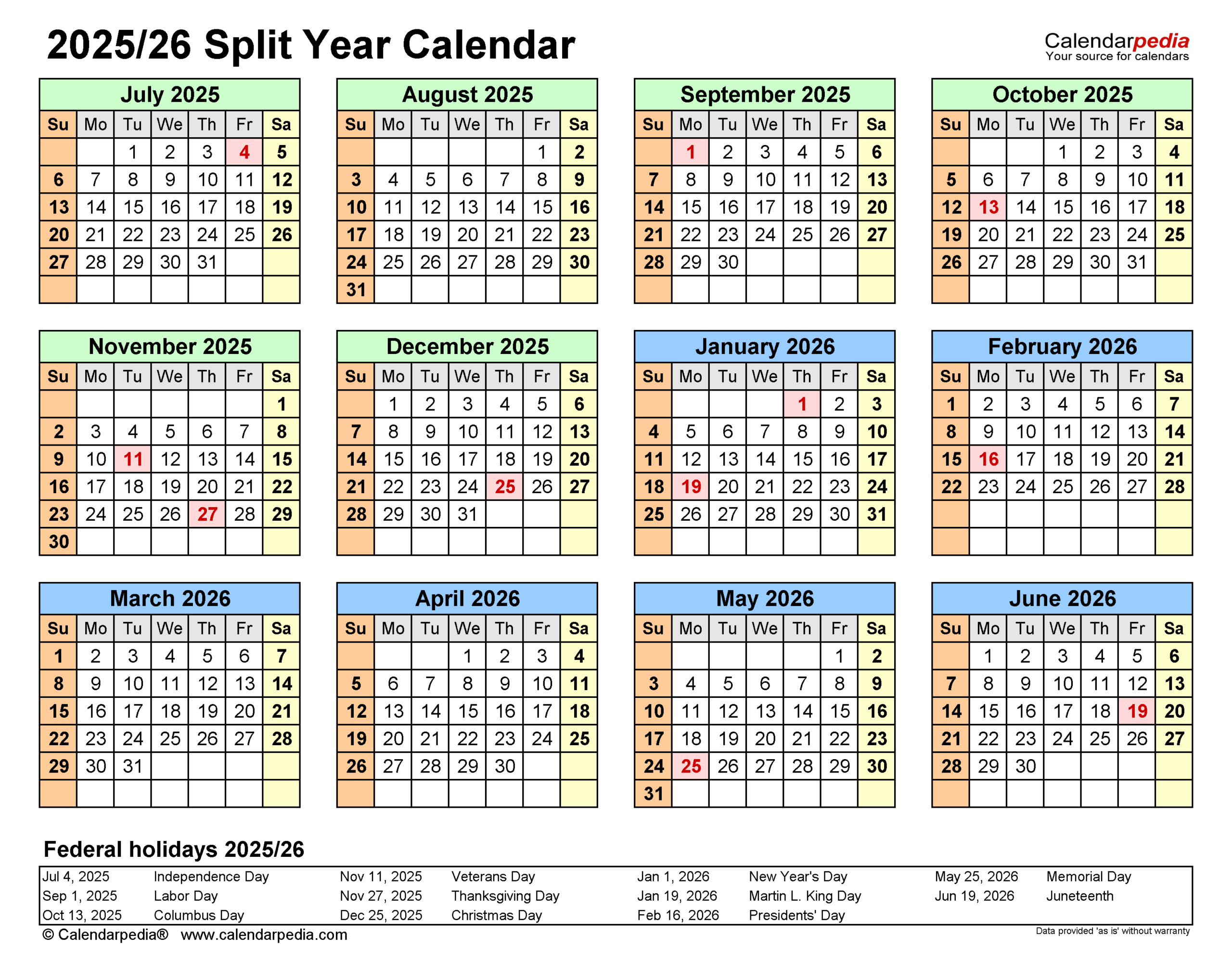 Split Year Calendars 2025 2026 July To June PDF Templates Split Year Calendars 2025 2026 July To June PDF Templates