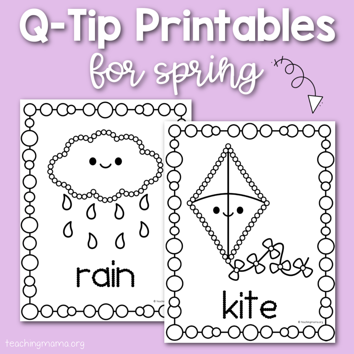 Spring Q Tip Painting Printables Teaching Mama