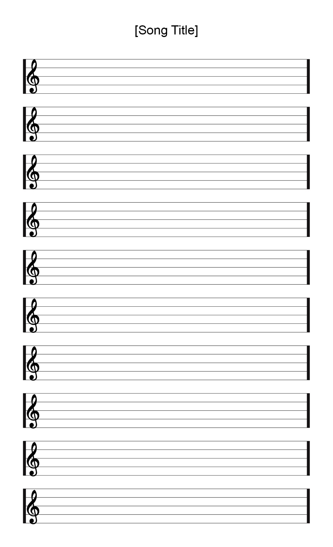 Staff Paper Blank Sheet Music 10 Free PDF Printables Printablee