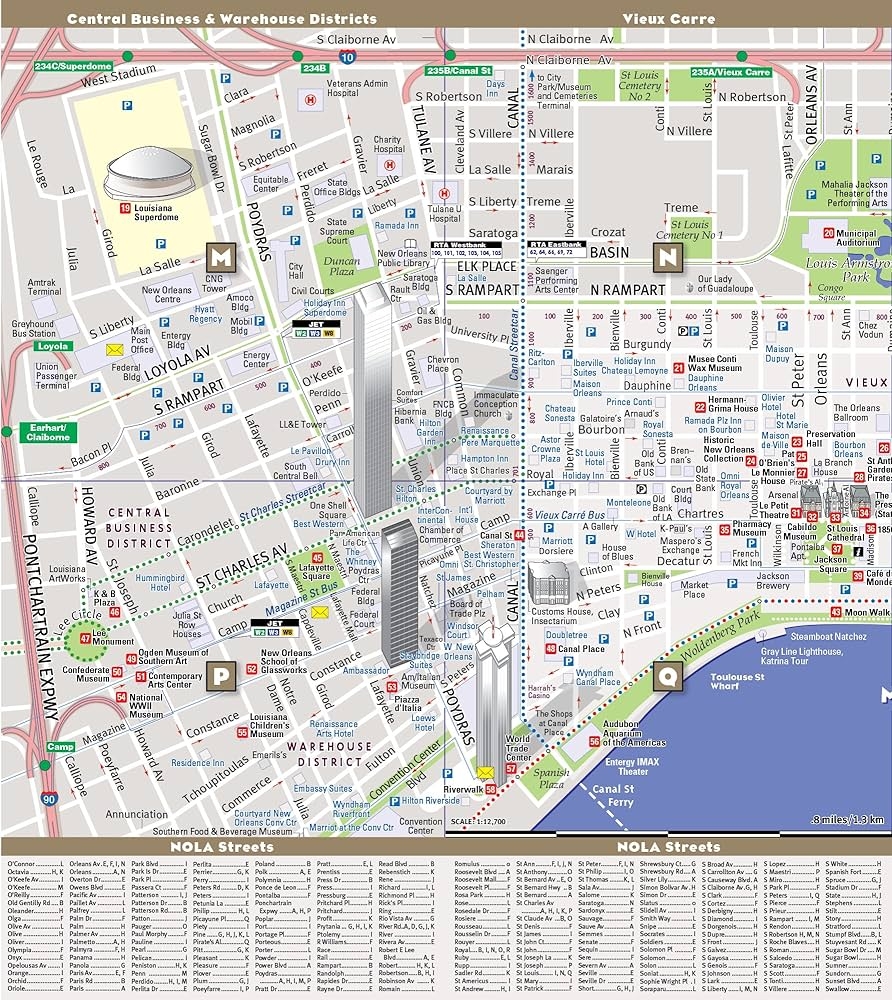 StreetSmart New Orleans By VanDam Laminated Pocket Size City Street U0026 Freeway Map To New Orleans LA Complete With All Attractions Sights Museums 