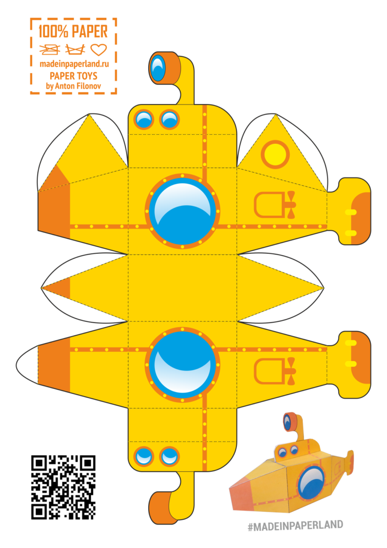 Submarine Paper Model Free Printable Paper Models By Anton Filonov