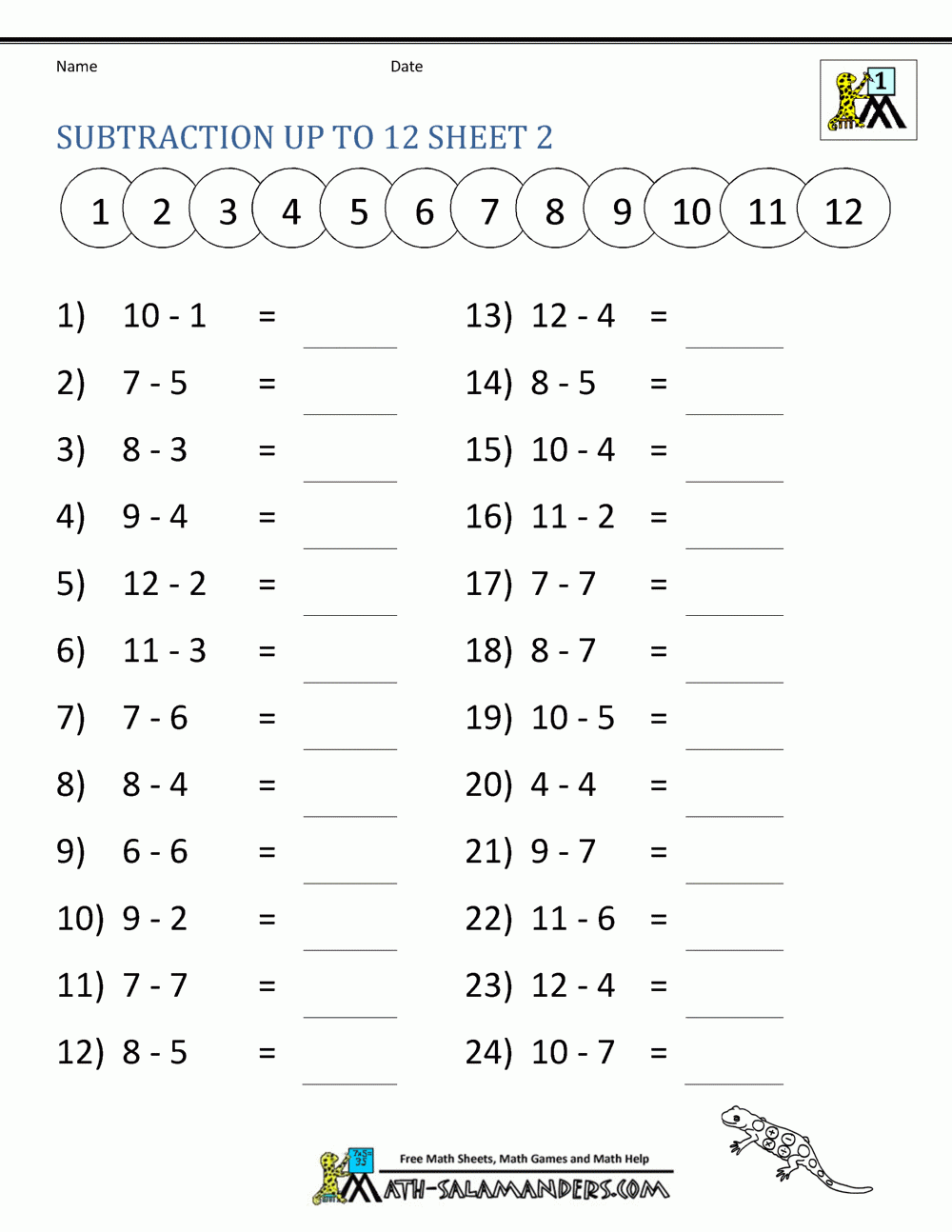 Math Worksheets Free Printable