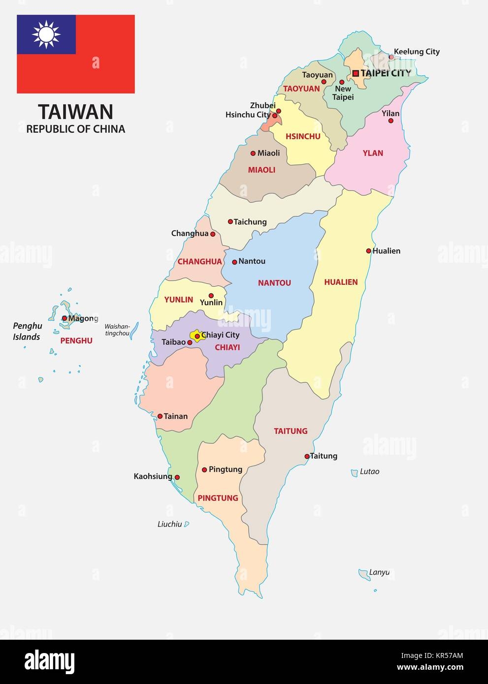 Taiwan Map Stock Vector Images Alamy
