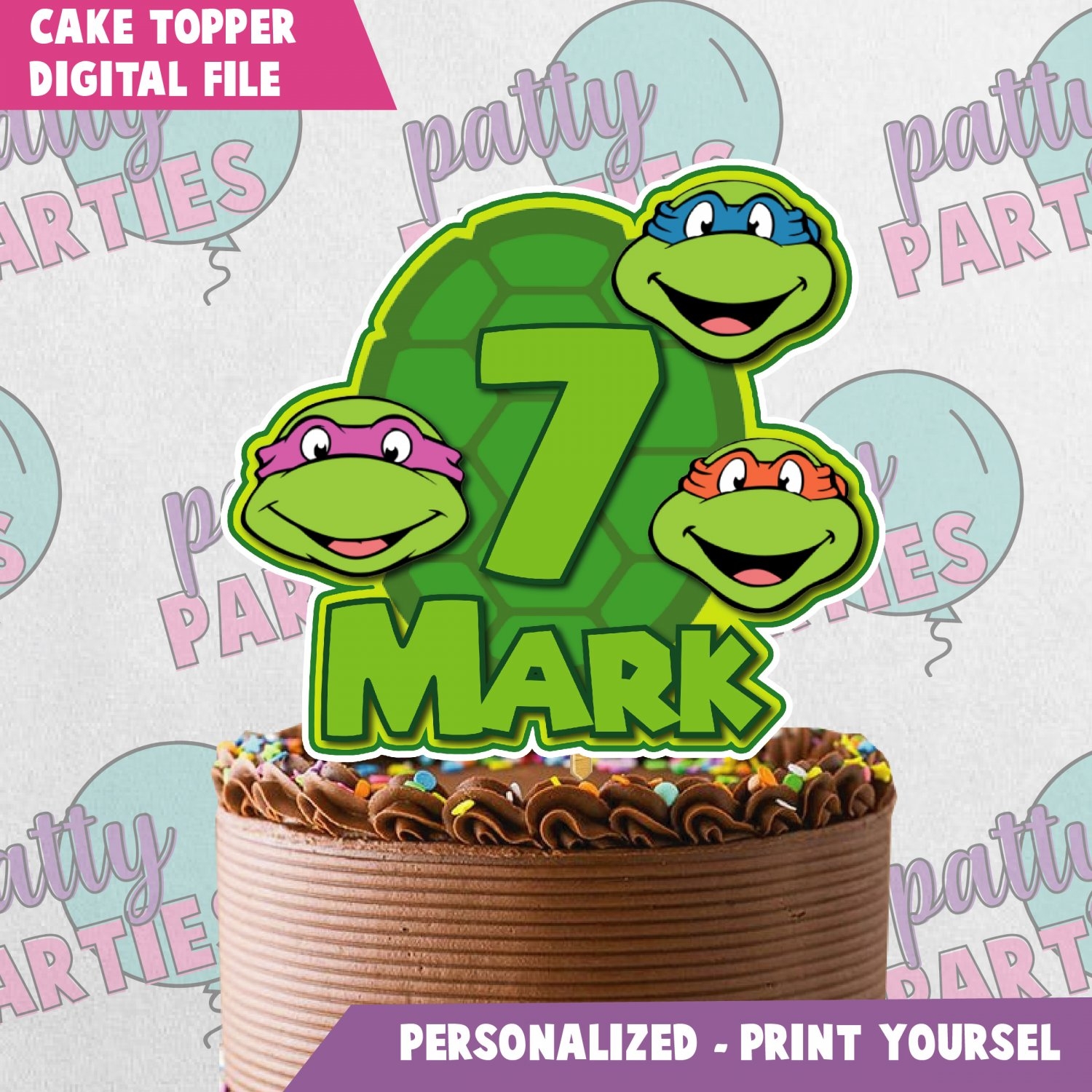 TEENAGE MUTANT NINJA TURTLE CAKE TOPPER