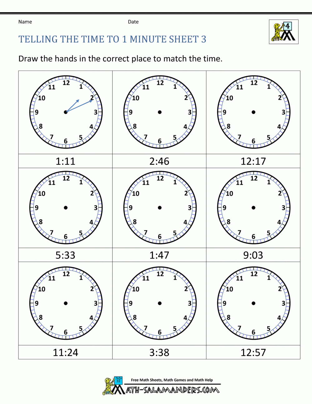 Telling Time Worksheets Grade 4 To The Nearest Minute Telling Time Worksheets Grade 4 To The Nearest Minute