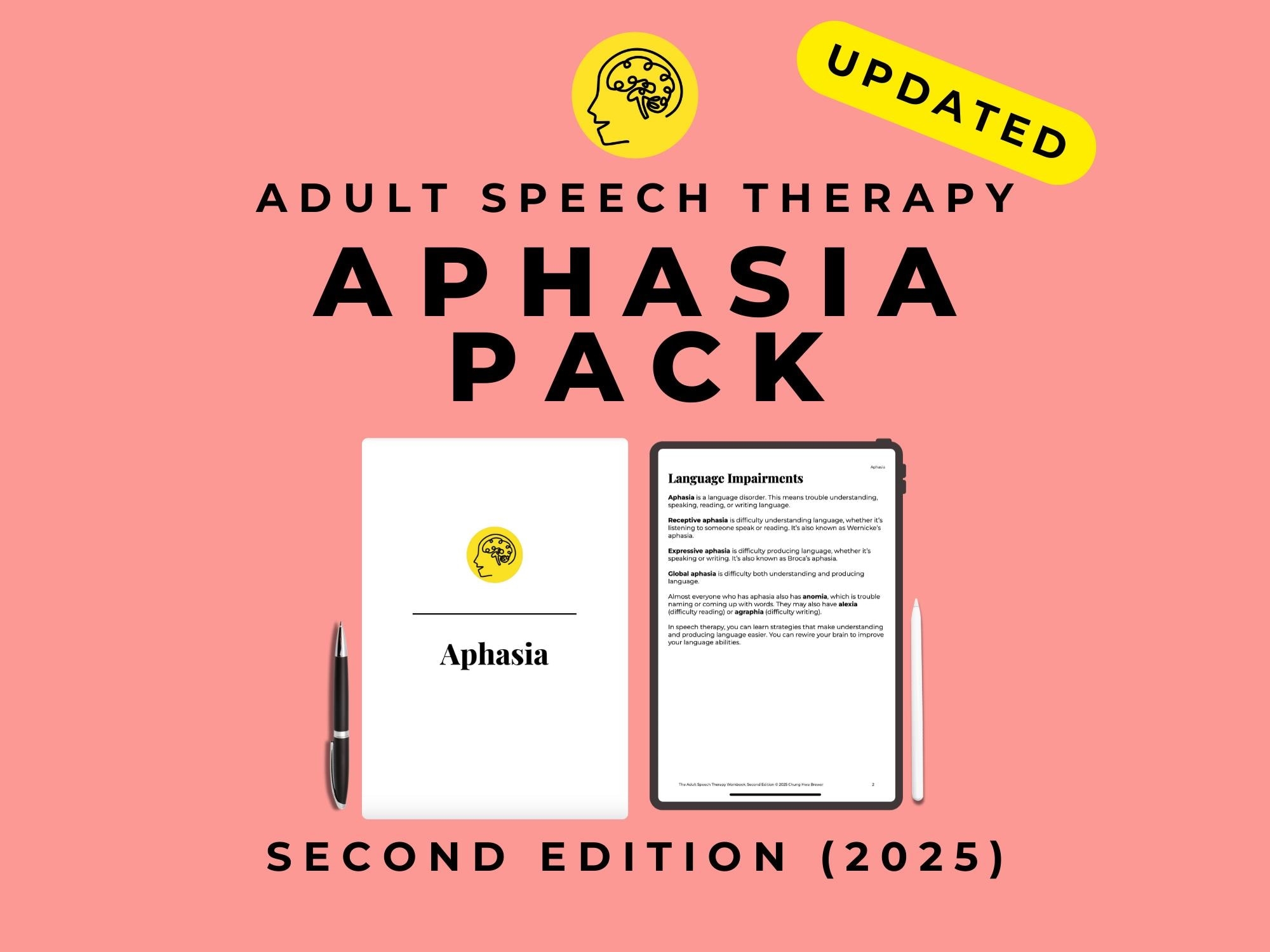 The Aphasia Workbook PDF For Stroke And TBI Evidence based Worksheets Materials And Activities Etsy UK