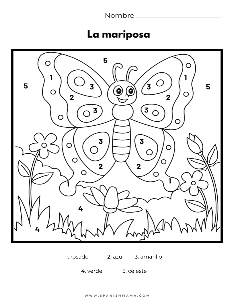 The Colors In Spanish Printable Worksheets And Flashcards