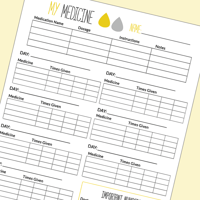 Free Daily Medication Chart Printable Pdf