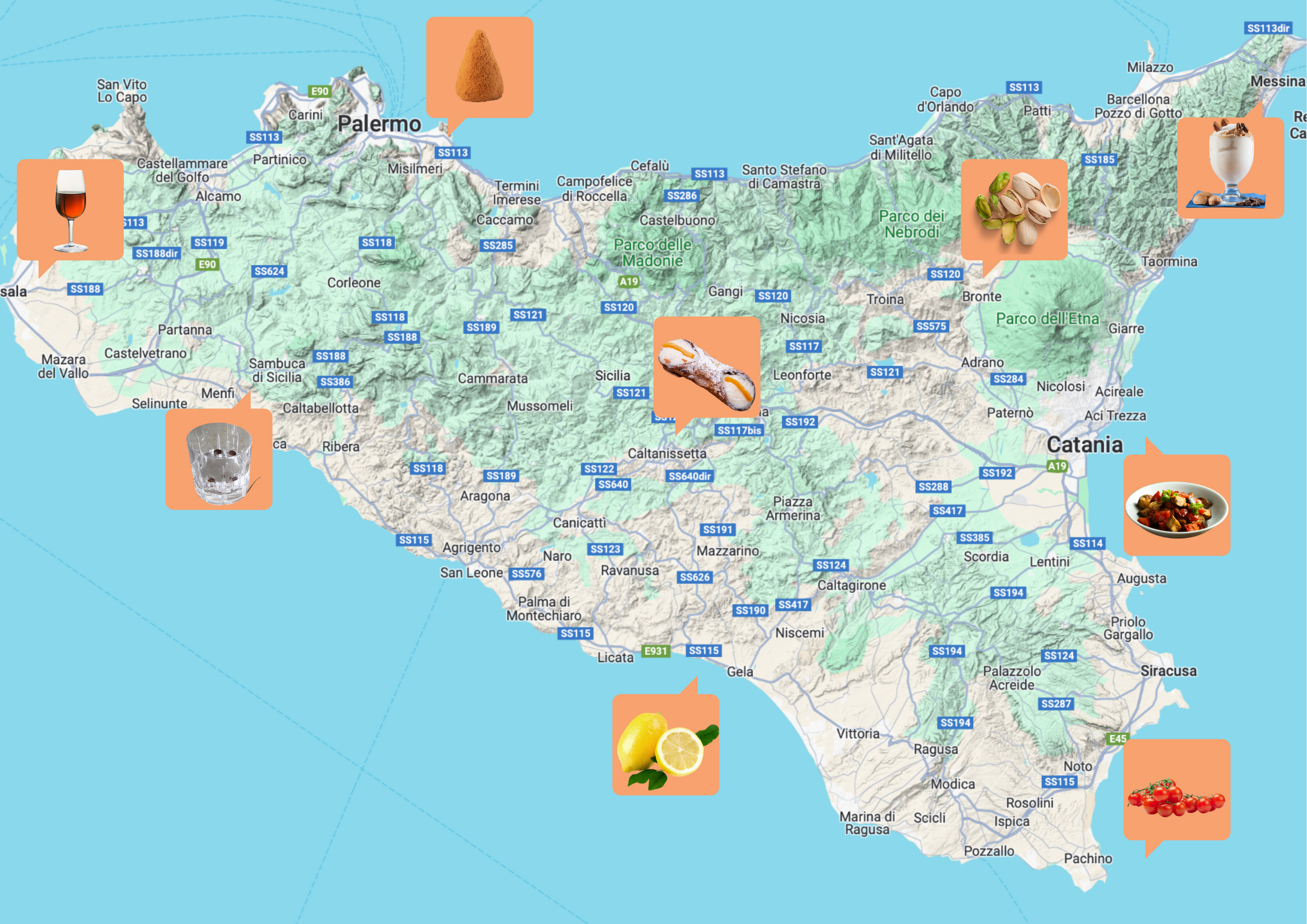 The Map Of Sicily And Where To Find The Best Food