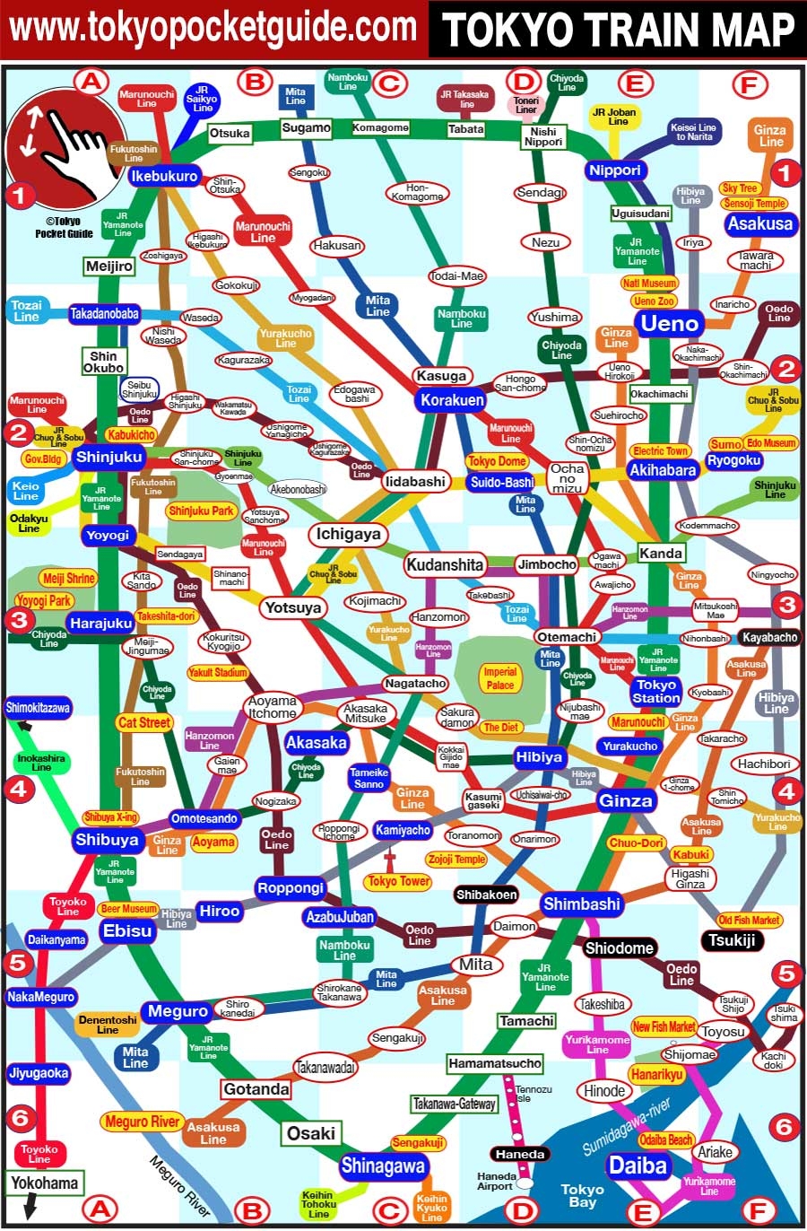 Tokyo Subway And Train Map For Tourists In English TOKYO POCKET GUIDE