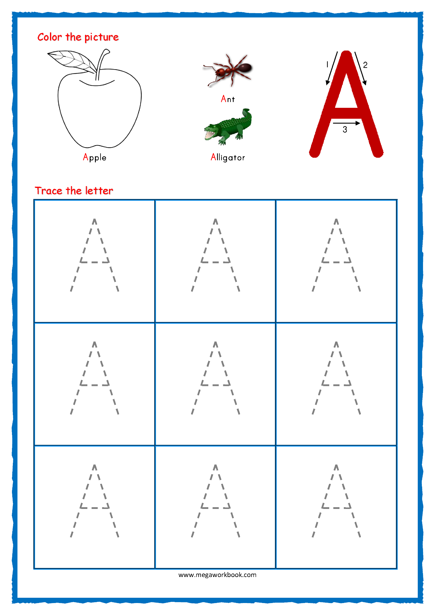 Tracing Letters Letter Tracing Worksheets Alphabet Tracing Worksheets Capital Letters Free Printables MegaWorkbook