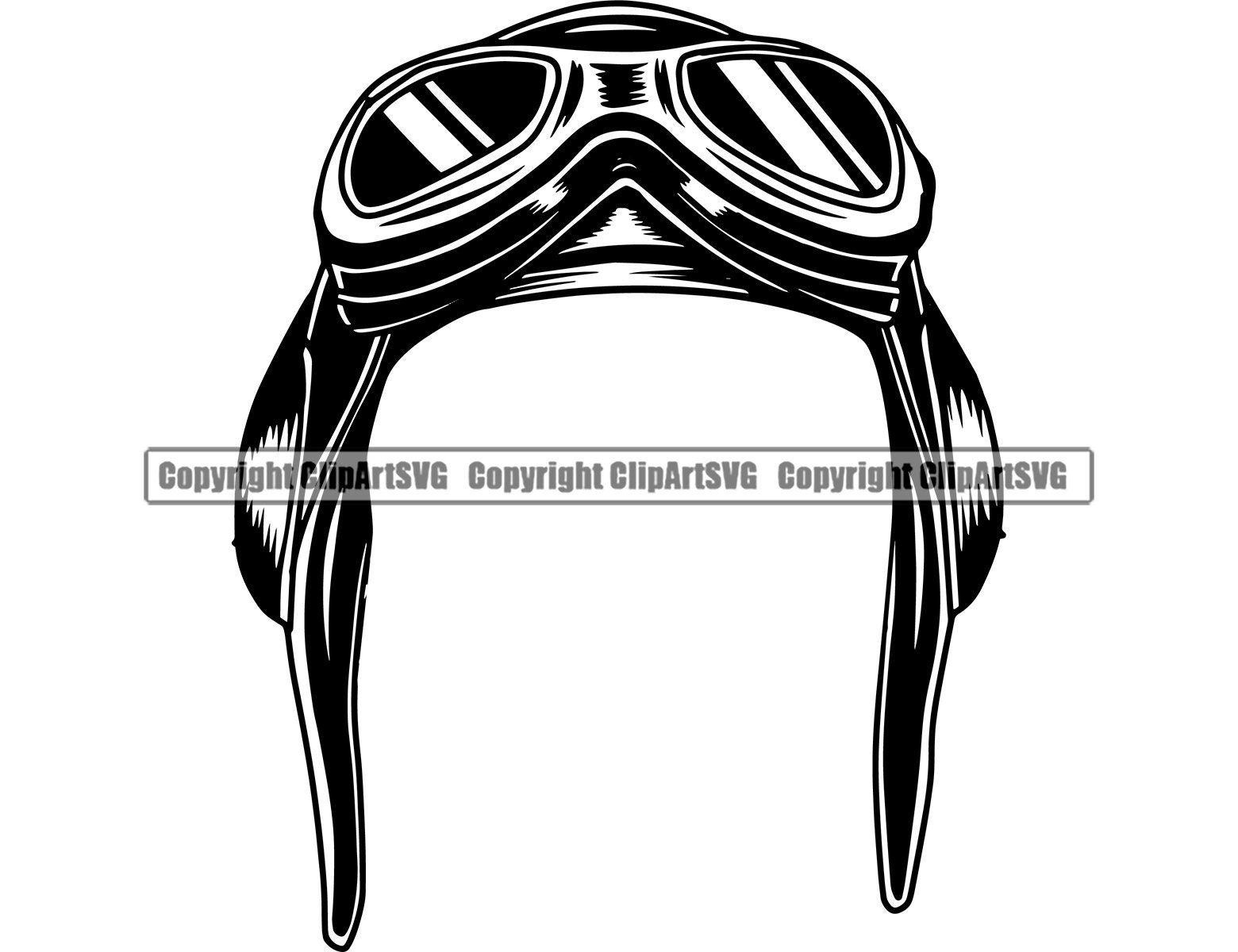 Transportation Pilot Hat Goggles Headgear Flying Fly Ride Driver Plane Aircraft Captain Gear Head svg PNG Clipart Vector Cricut Cut Cutting Etsy
