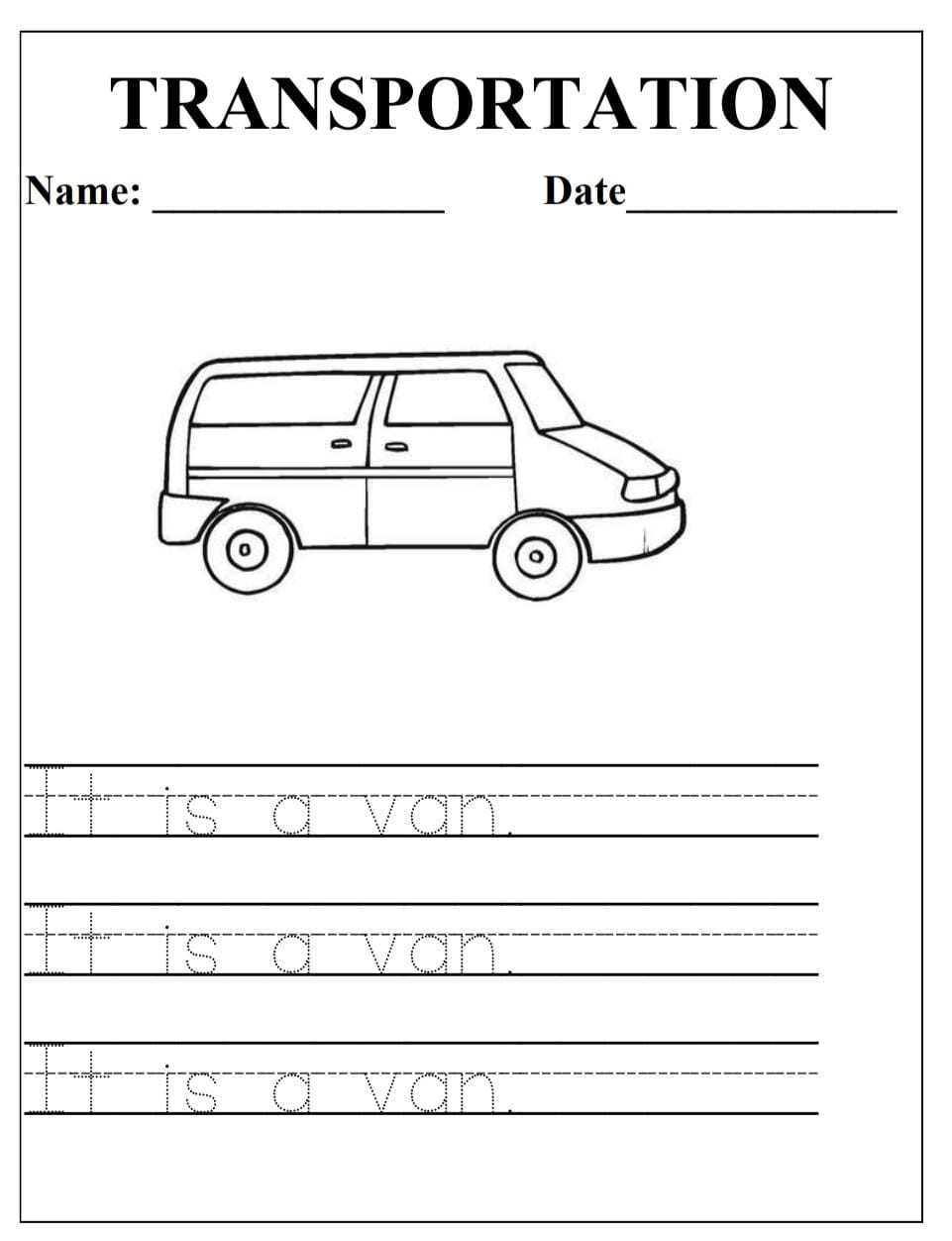 Transportation Printables Free