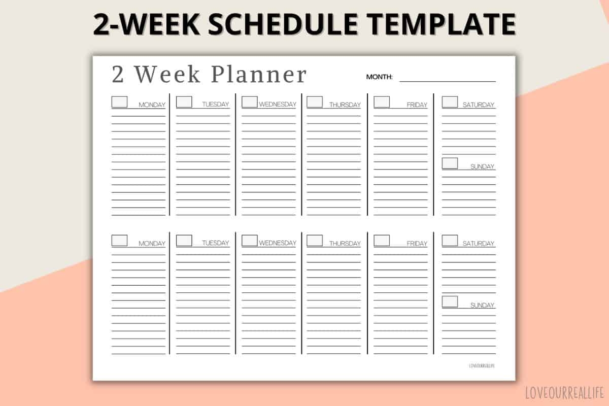 Free Printable 7 Day Calendar