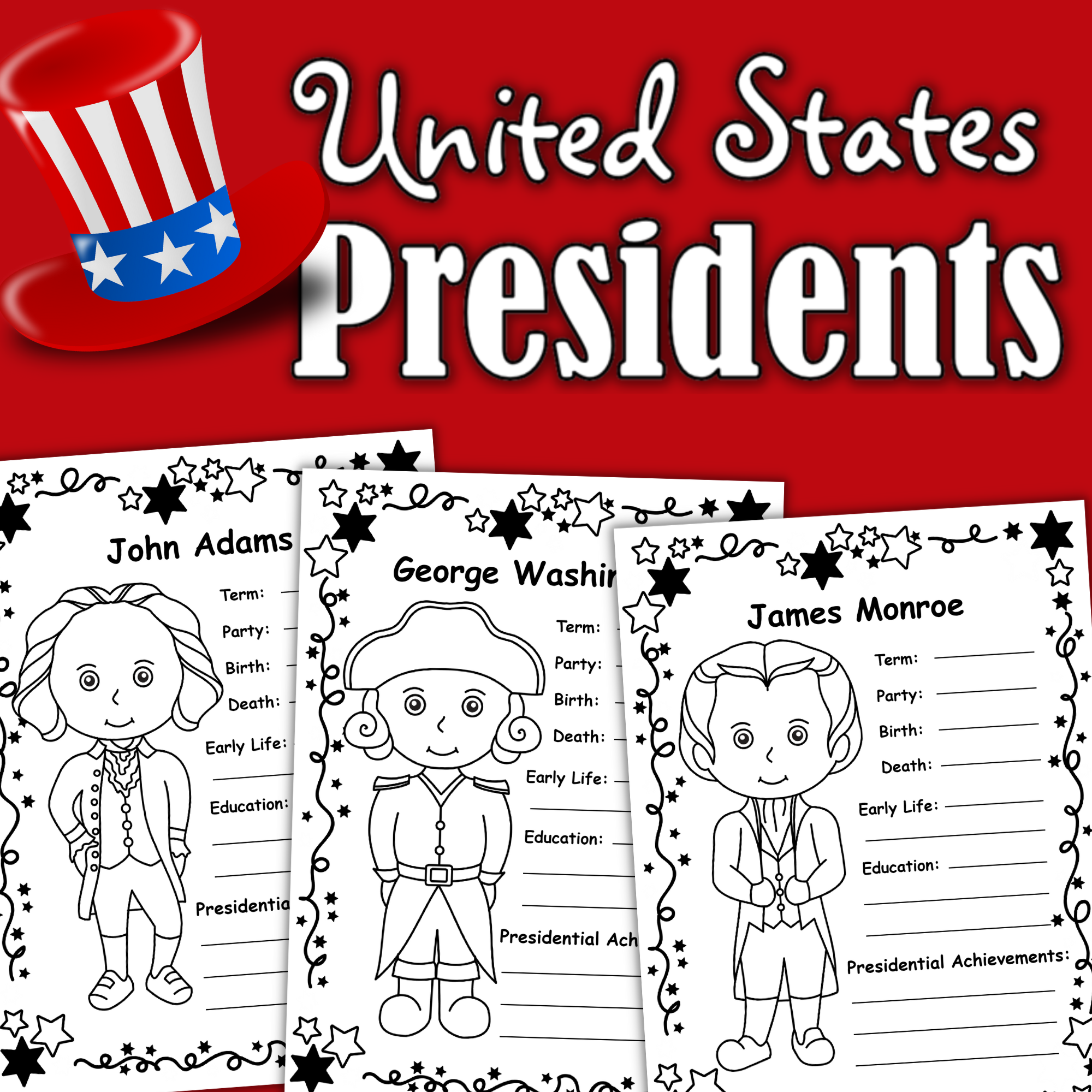 U S Presidents Research Projects Biography Report Template 