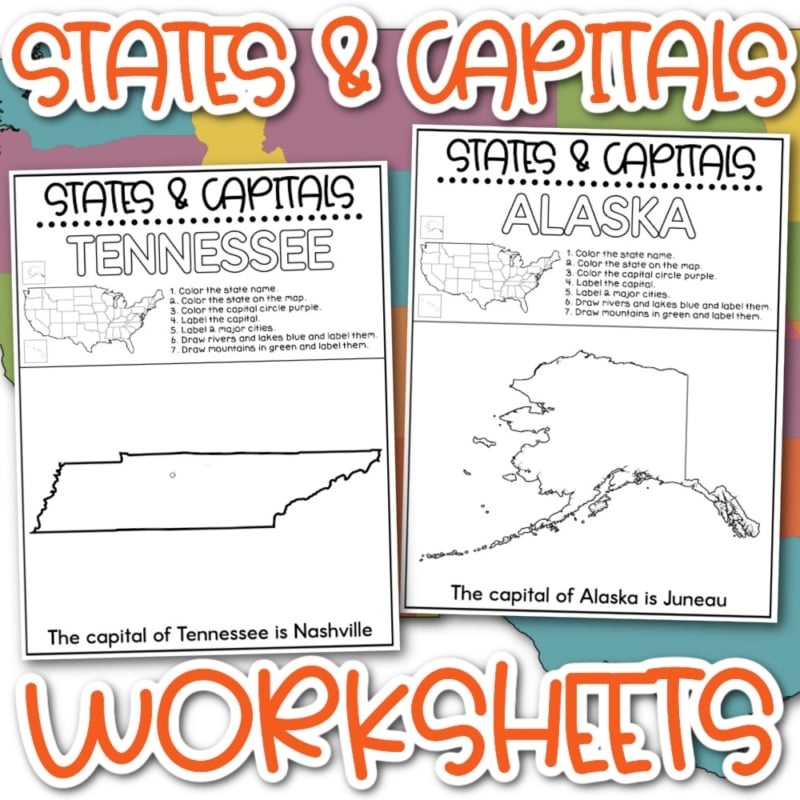 Ultimate 50 States And Capitals Worksheets Free PDF 