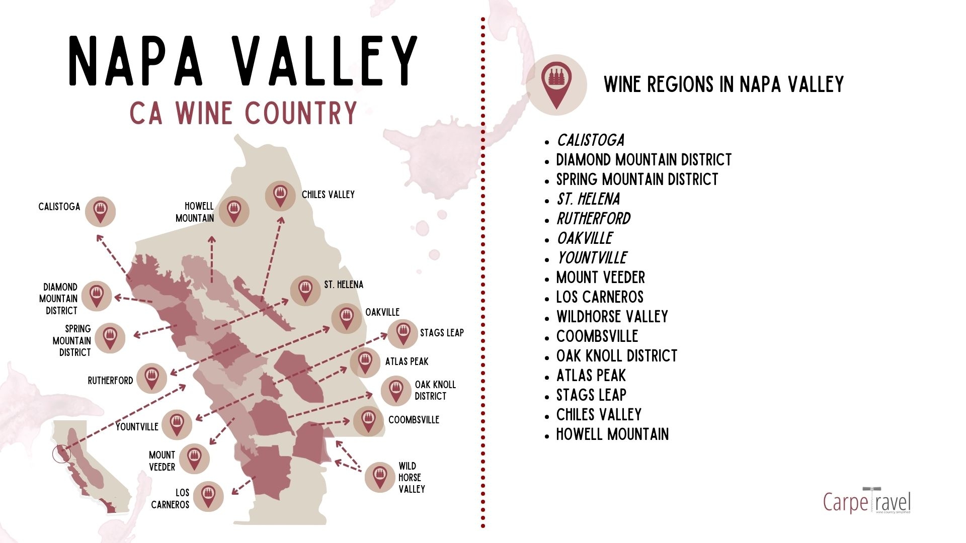 Printable Napa Valley Winery Map
