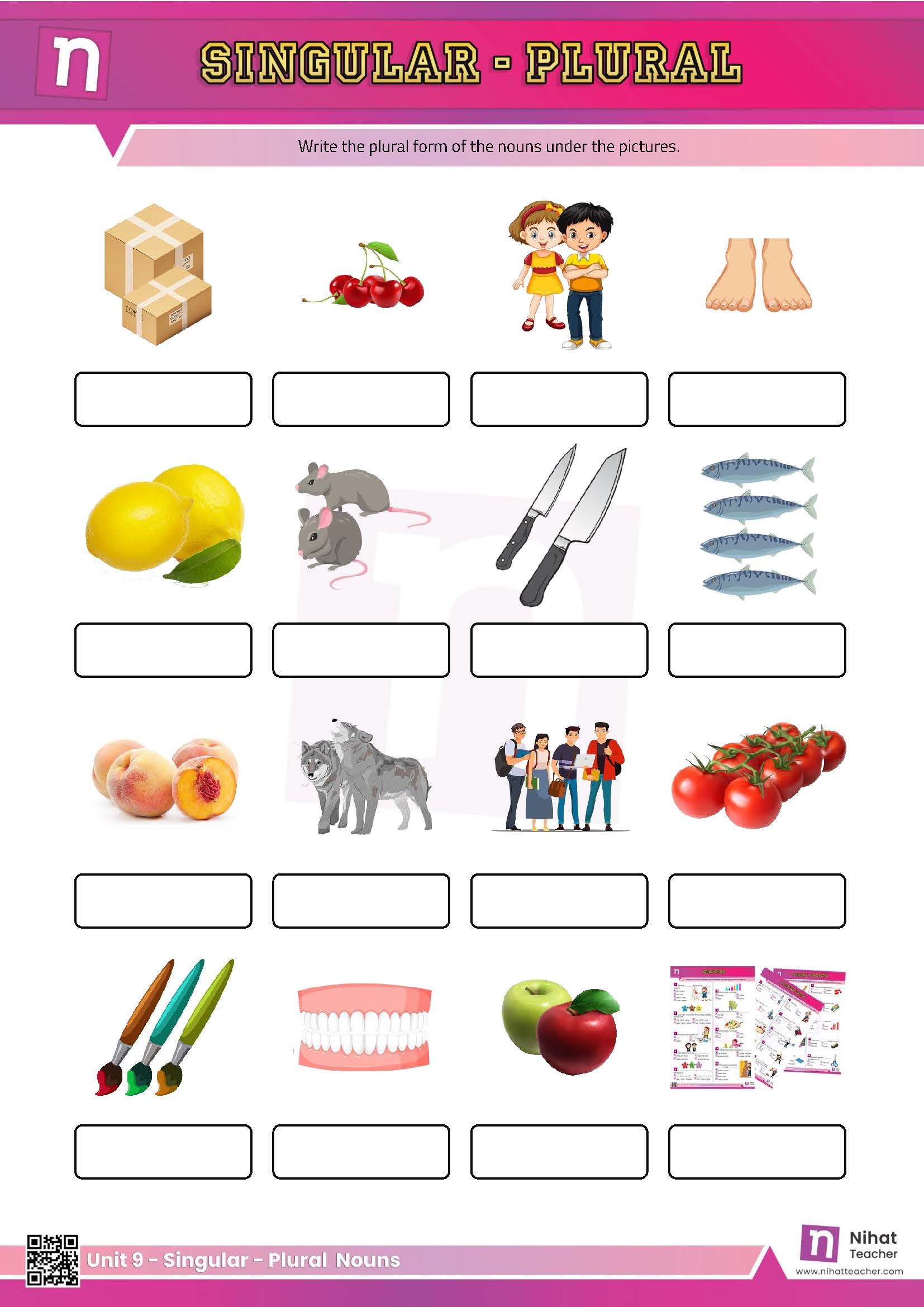 Free Printable Plural Noun Worksheets