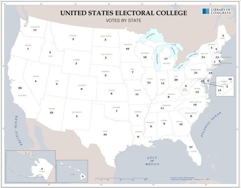 United States Electoral College Votes By State Library Of Congress