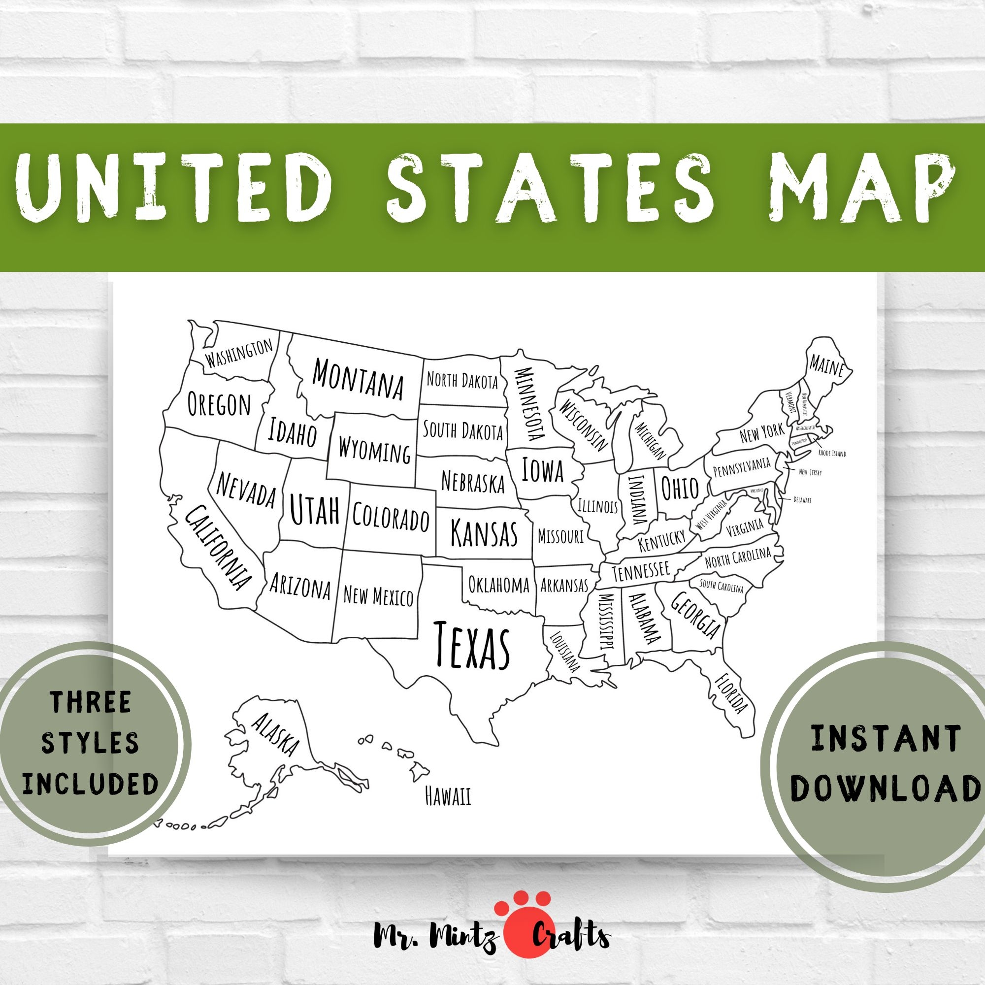 United States Map Coloring Page Printable US Map For Coloring For Kids Made By Teachers United States Map Coloring Page Printable US Map For Coloring For Kids Made By Teachers
