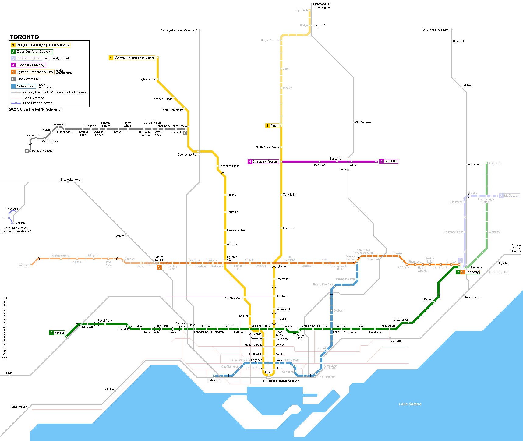 UrbanRail Net North America Canada Ontario Toronto Subway Metro UrbanRail Net North America Canada Ontario Toronto Subway Metro