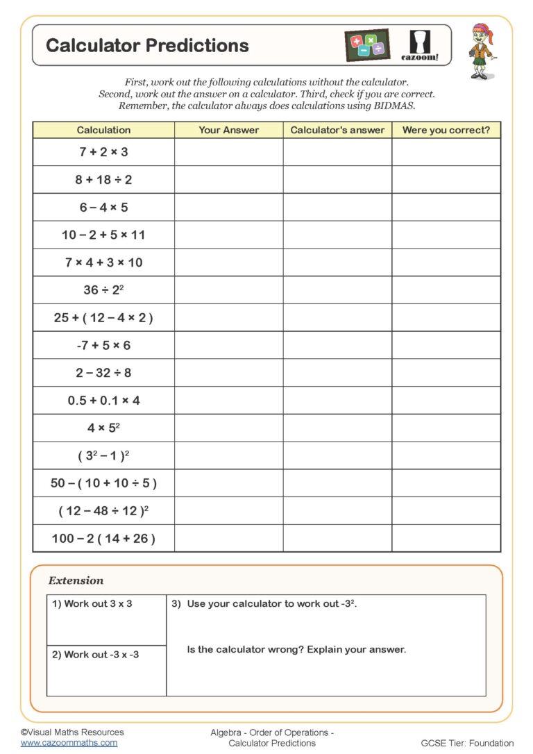 Using A Calculator Worksheets Printable Calculator Skills Worksheets PDF And Free Samples Downloads Cazoom Maths