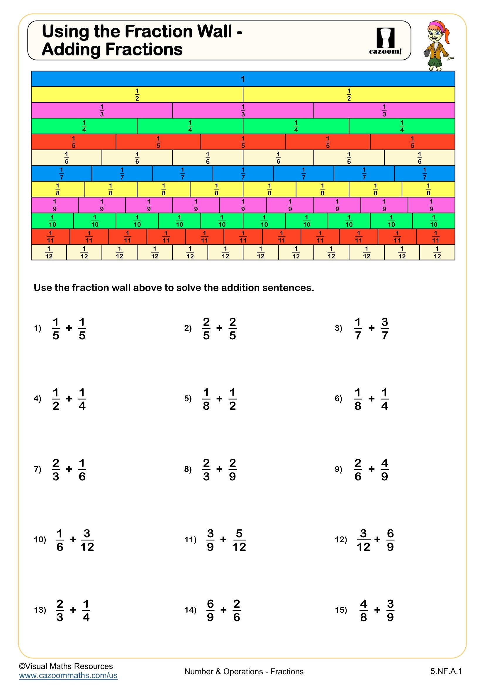 Math Fractions Printable Worksheets