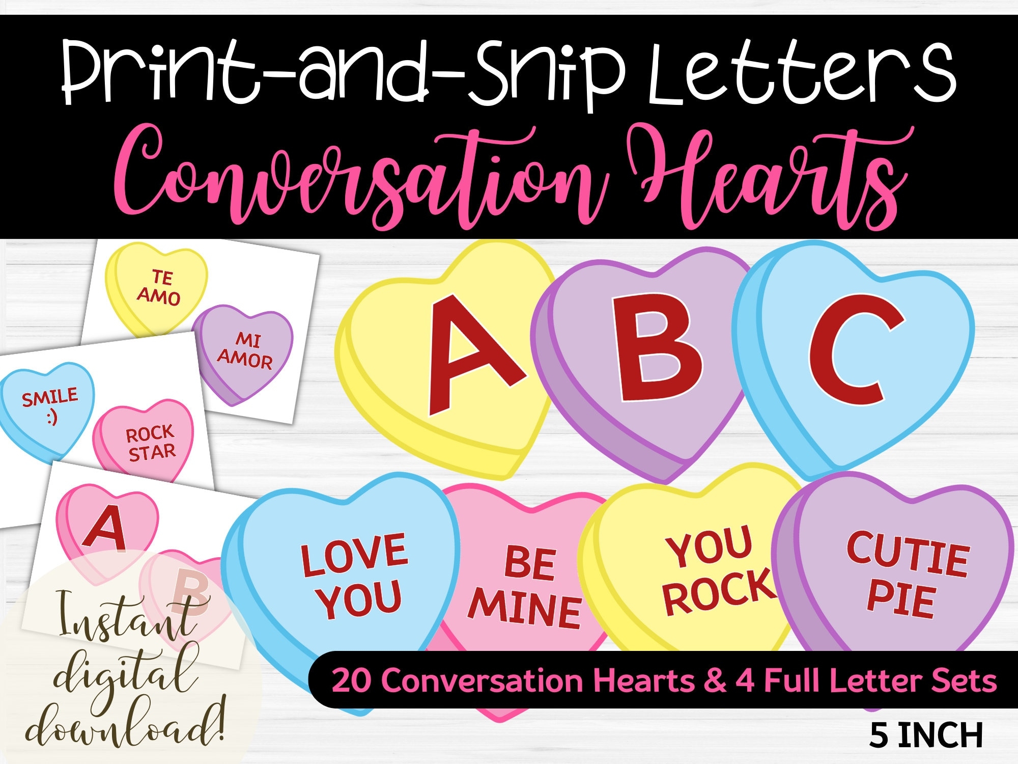 Free Printable Printable Template Conversation Hearts