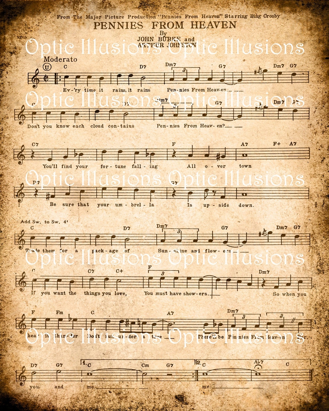 Vintage Music Sheets Set Of 2 Digital Collage Sheet INSTANT DOWNLOAD 2 00 Etsy
