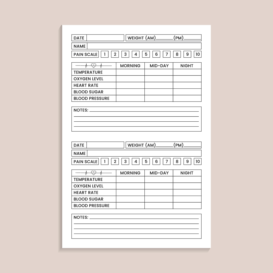 Vital Signs Log Book KDP Interior MasterBundles