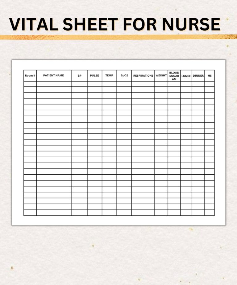 Vitals Sheet For Nurses SNF Vitals LTC Vital Sheet W room Numbers Monthly Vitals Printable Patient Vitals Paper Nurse Vitals Etsy