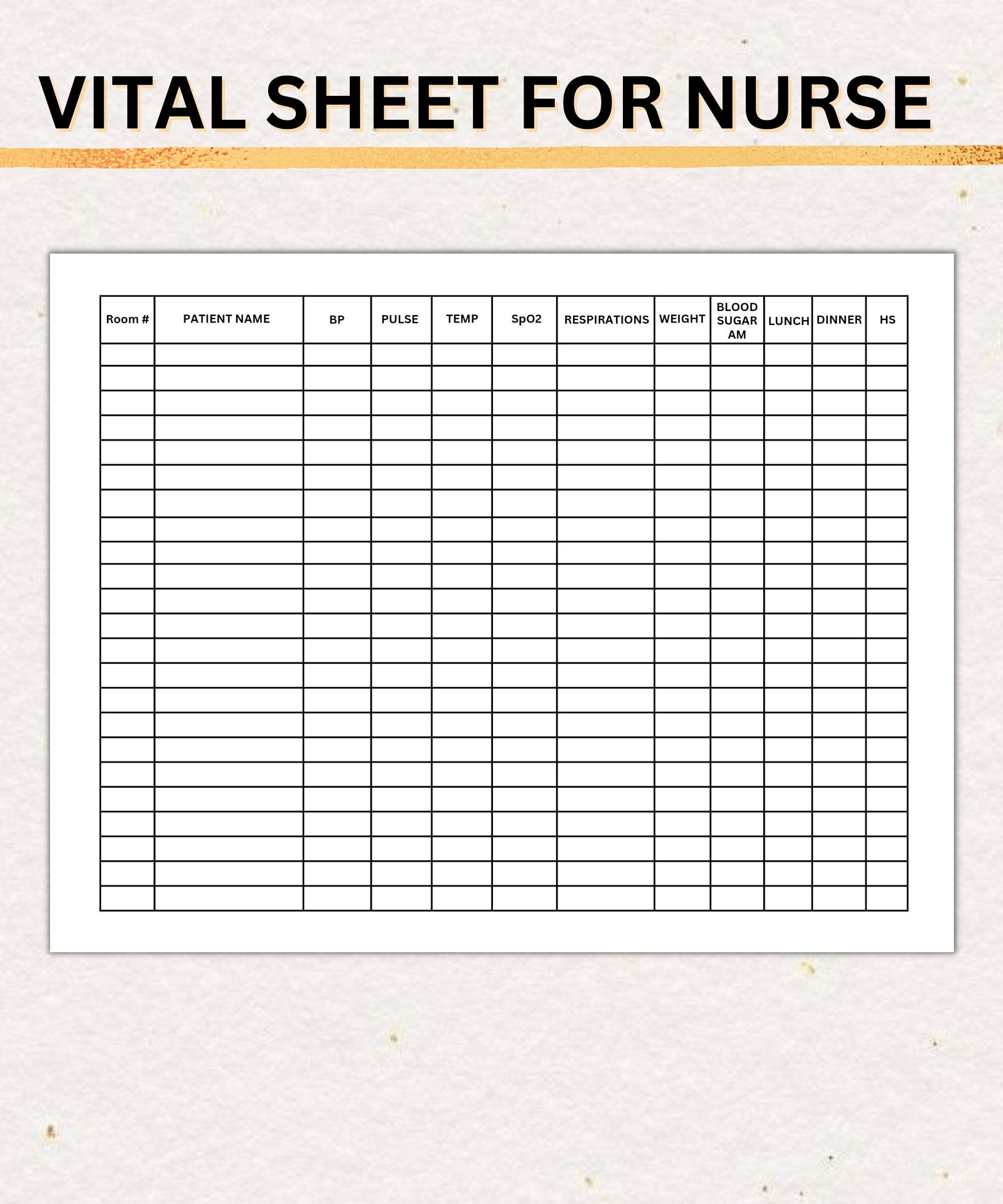 Vitals Sheet For Nurses SNF Vitals LTC Vital Sheet W room Numbers Monthly Vitals Printable Patient Vitals Paper Nurse Vitals Etsy