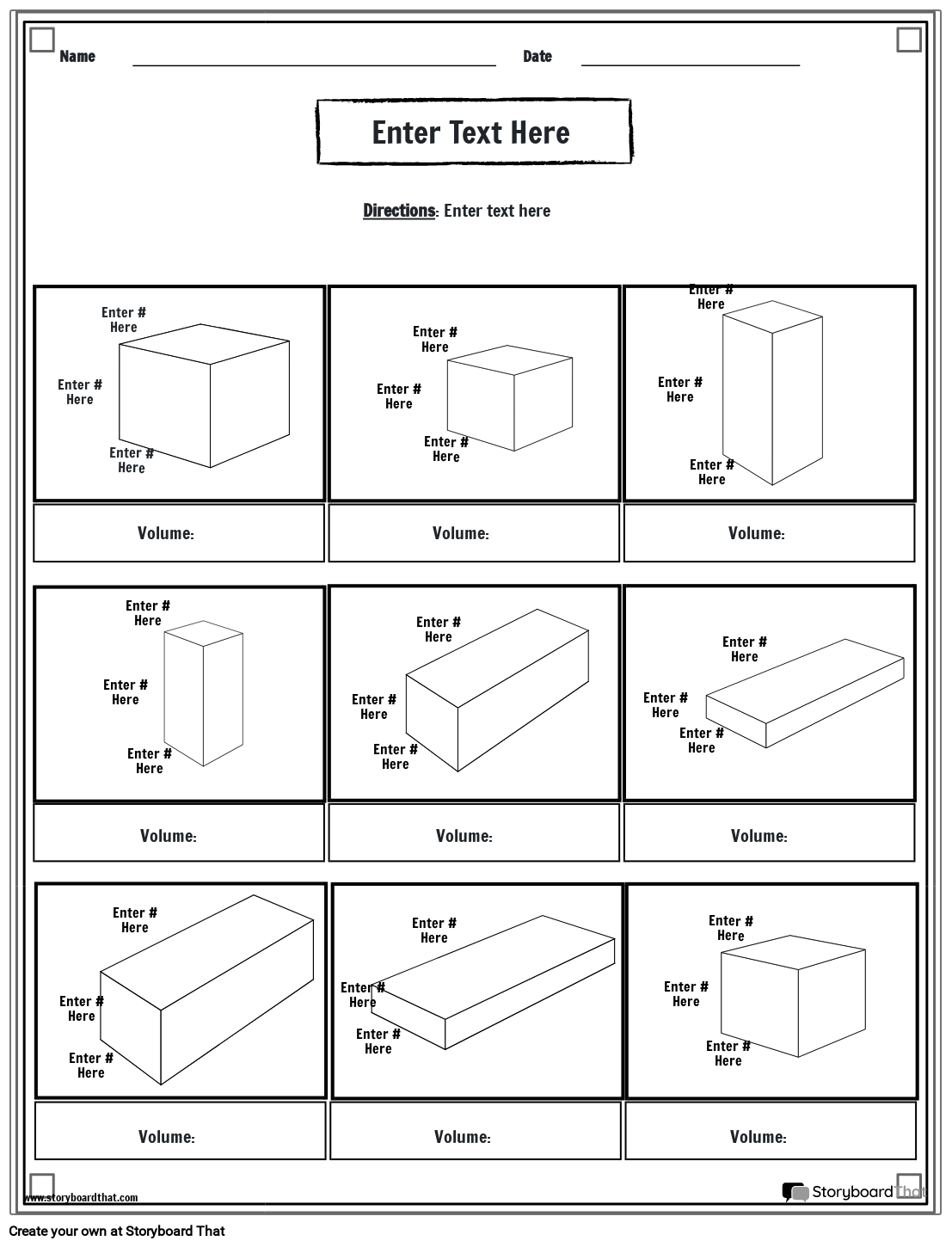 Volume Worksheets Create Customize With Storyboard That Volume Worksheets Create Customize With Storyboard That