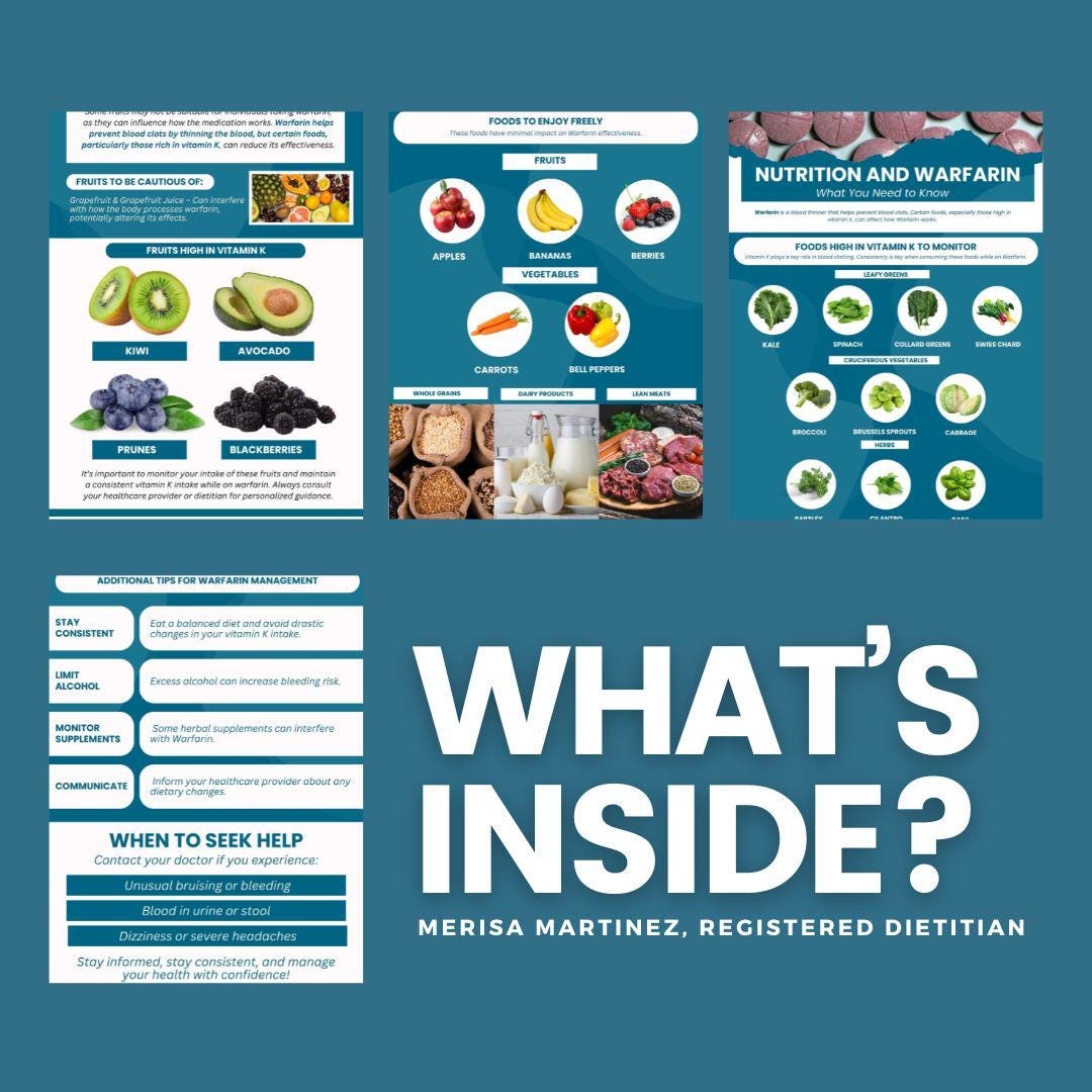 Warfarin Printable Handout Etsy